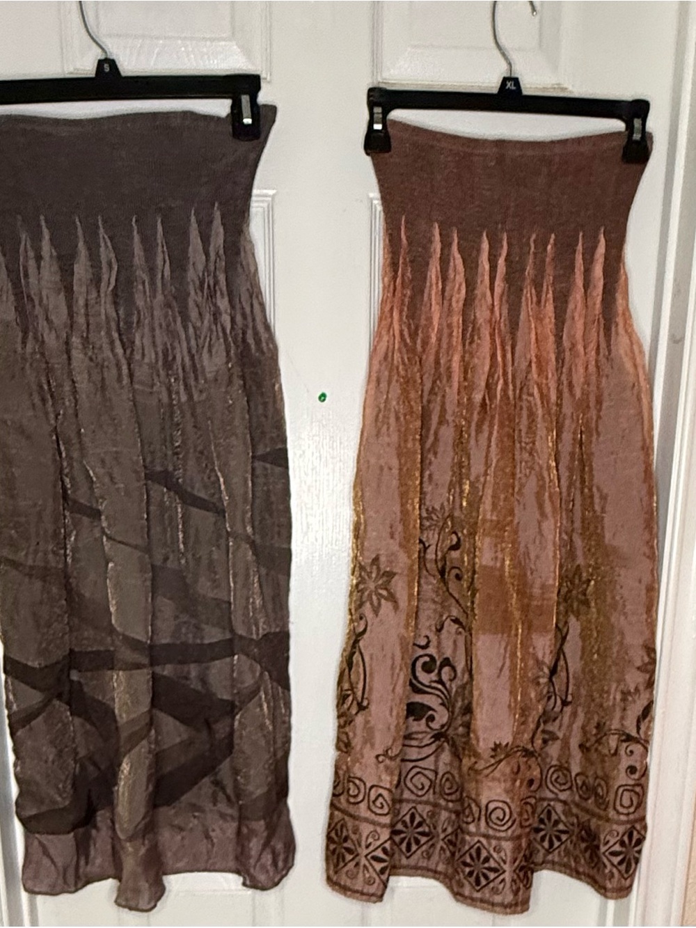 Lot of 2 Anthropologie lapis convertible smocked maxi skirts pre owned - Picture 6 of 8